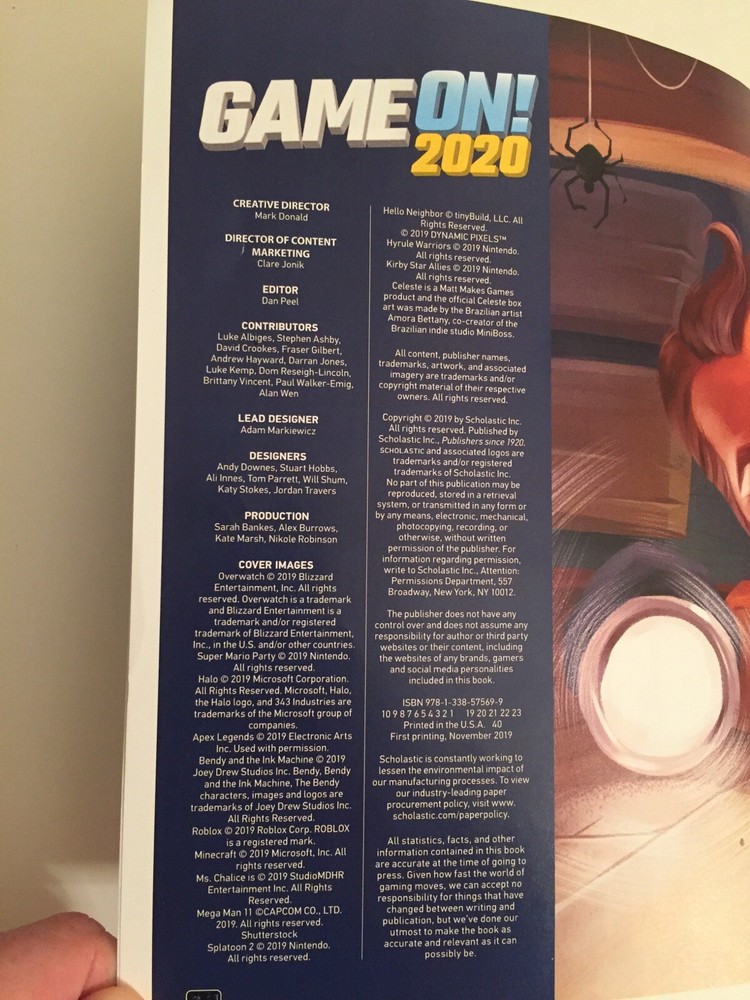 Game On! 2020 Gamers Paperback Book Scholastic