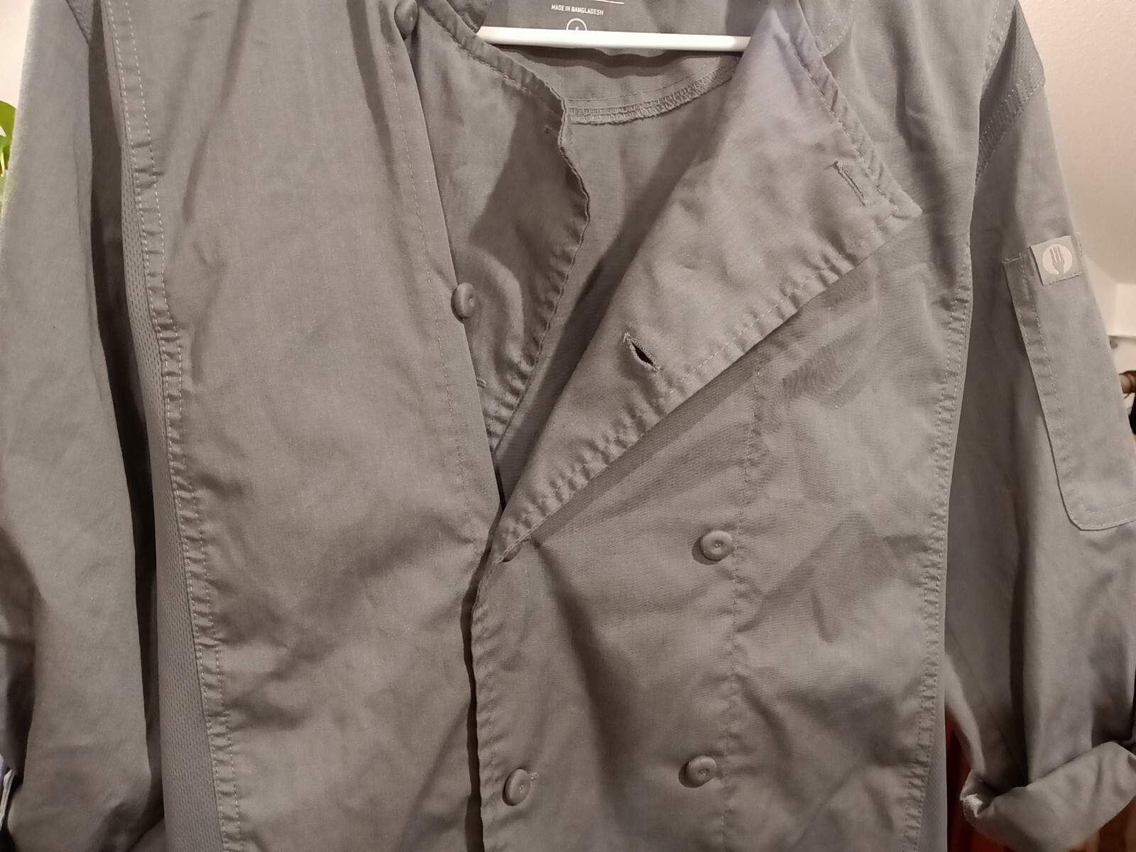 Chef Works Bistro Coat Chefs Jacket Unisex Gray Size Small