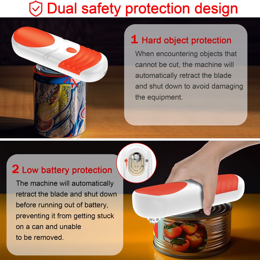 Electric Can Opener One-Button Switch On Off Automatic Handheld Can Openers