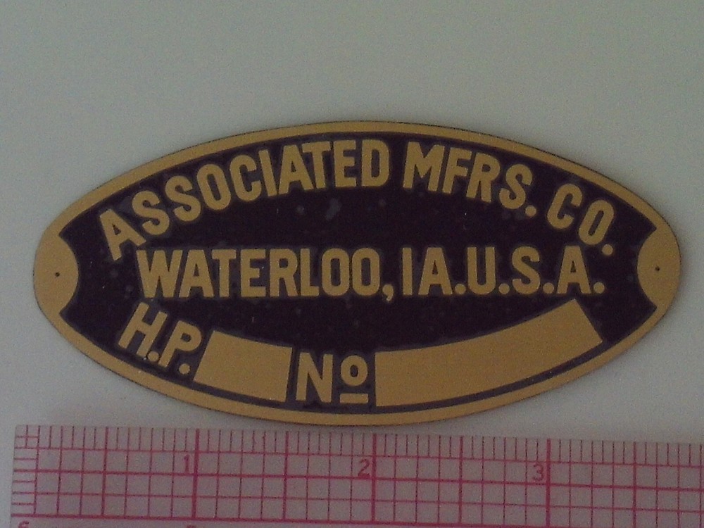 Associated Engine Oval name tag Reproduction Nameplate