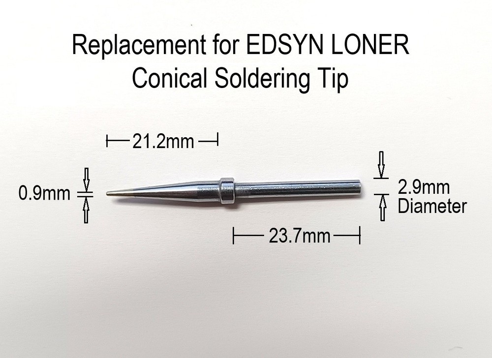 Replacement for EDSYN LONER Conical Soldering Tip, Diameter 2.9mm, Tip 0.9mm,New