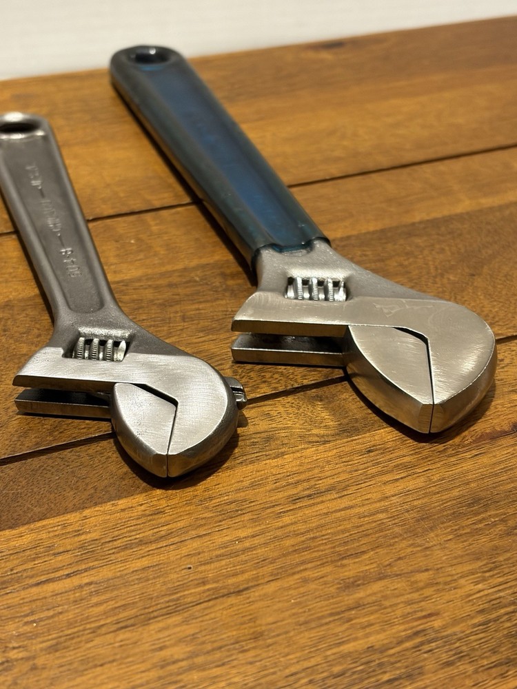 Vintage Klein Tools Adjustable Wrenches 8” 10” 2pcs