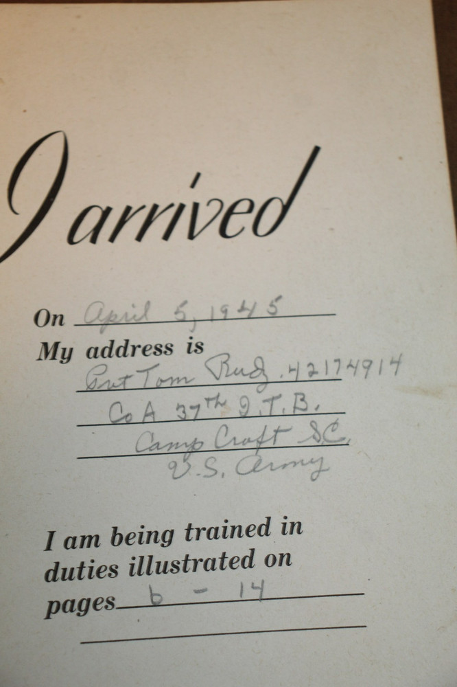 Original WW2 U.S. Army "IRTC" Infantry Training Booklet Named to GI w/Signatures