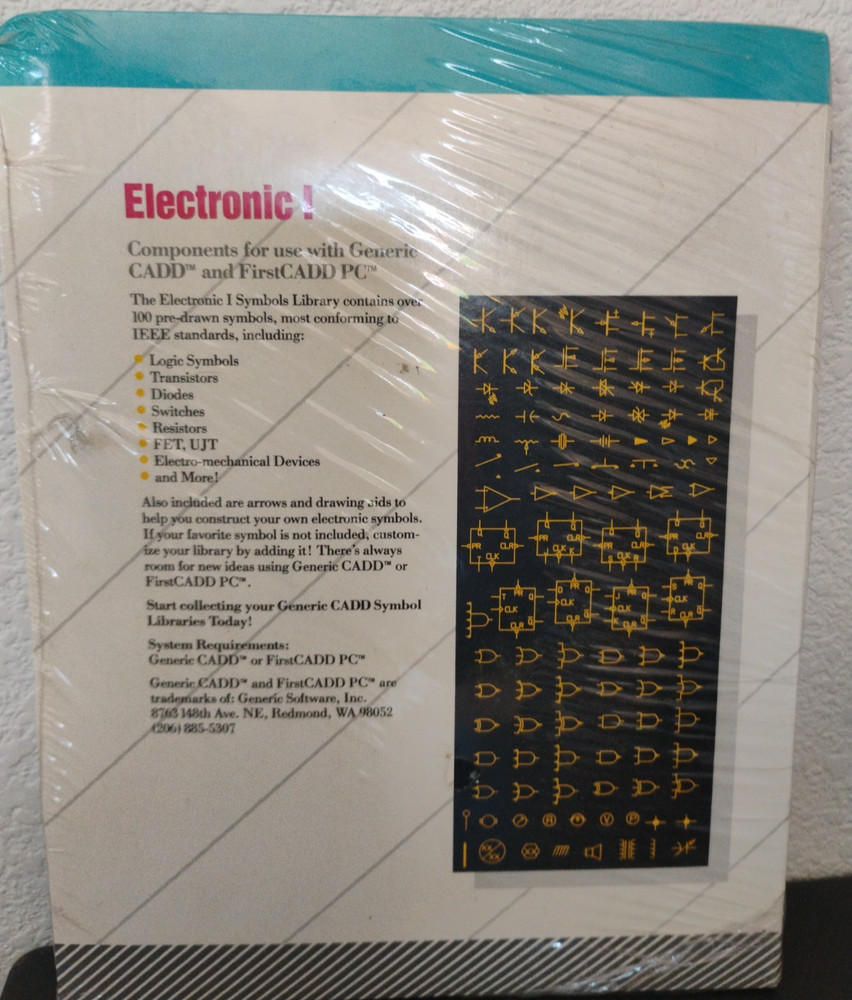 Symbols Library - Electronic 1 by Generic Software; Atari ST ; New Old Stock