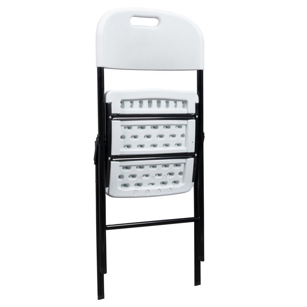 Set of 12 Commercial Folding Chair Seat Event Set for Outdoor Garden White