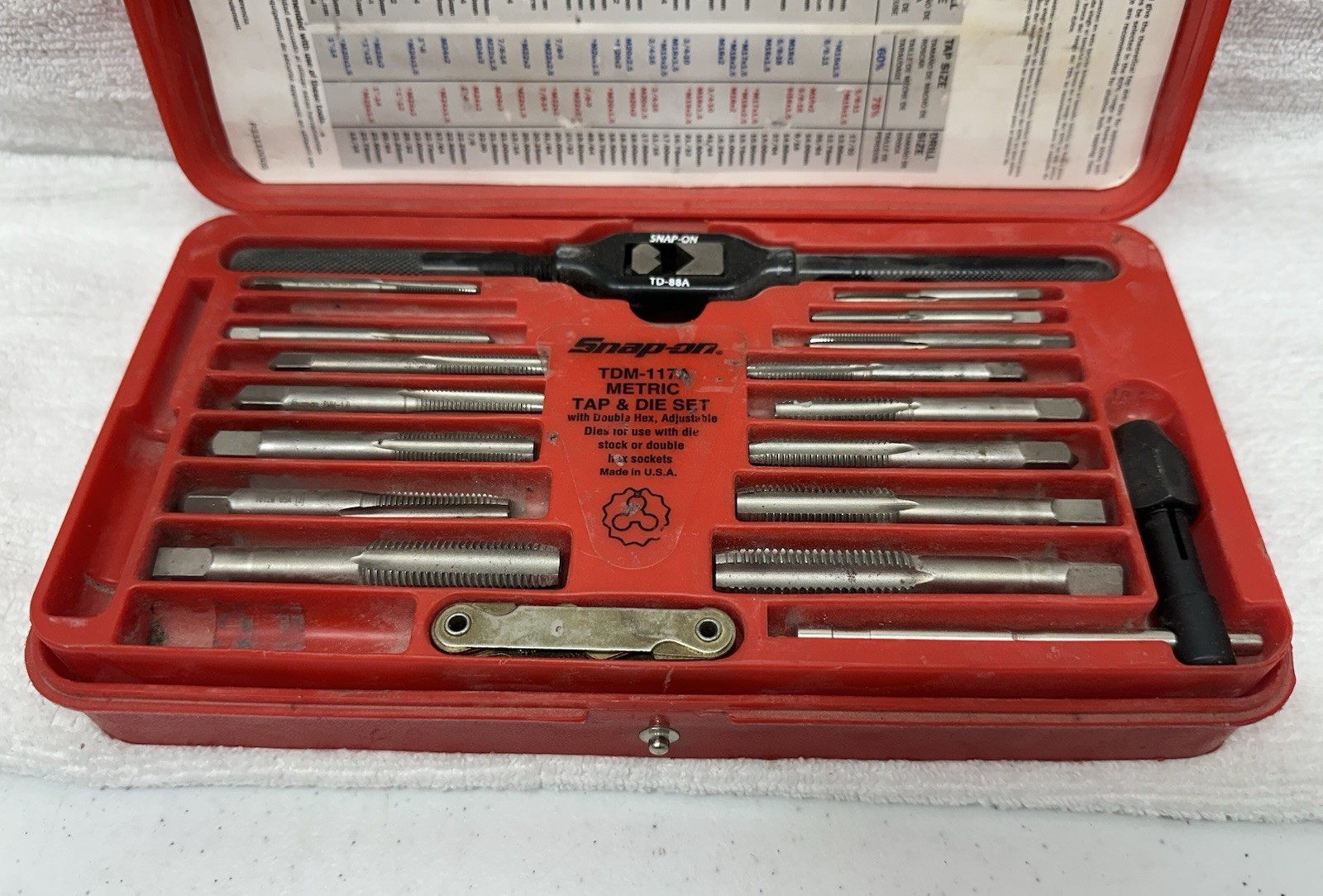 Snap On TDM-117A METRIC Tap & Die Set ****READ****