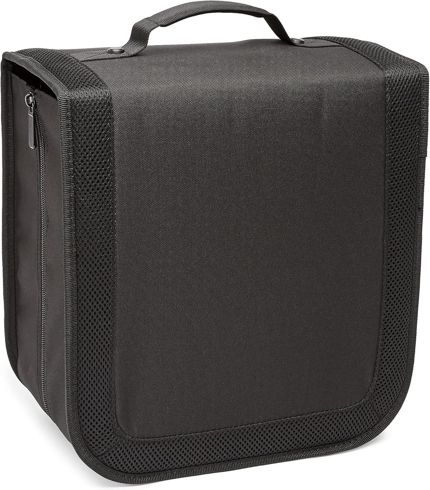 Polyester CD/DVD Portable Storage Binder with Handle, 400-Capacity, Black