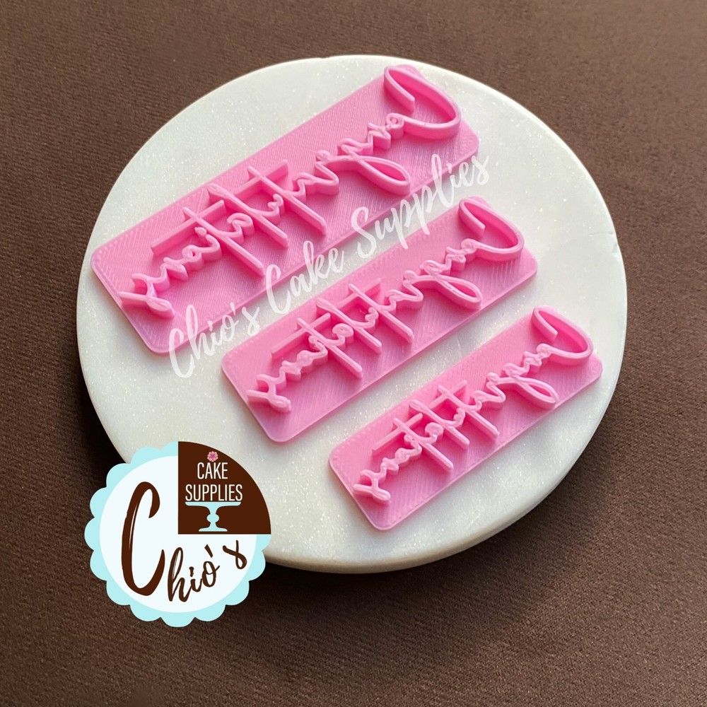 "Congratulations" word Fondant Embosser Stamp, 3 sizes
