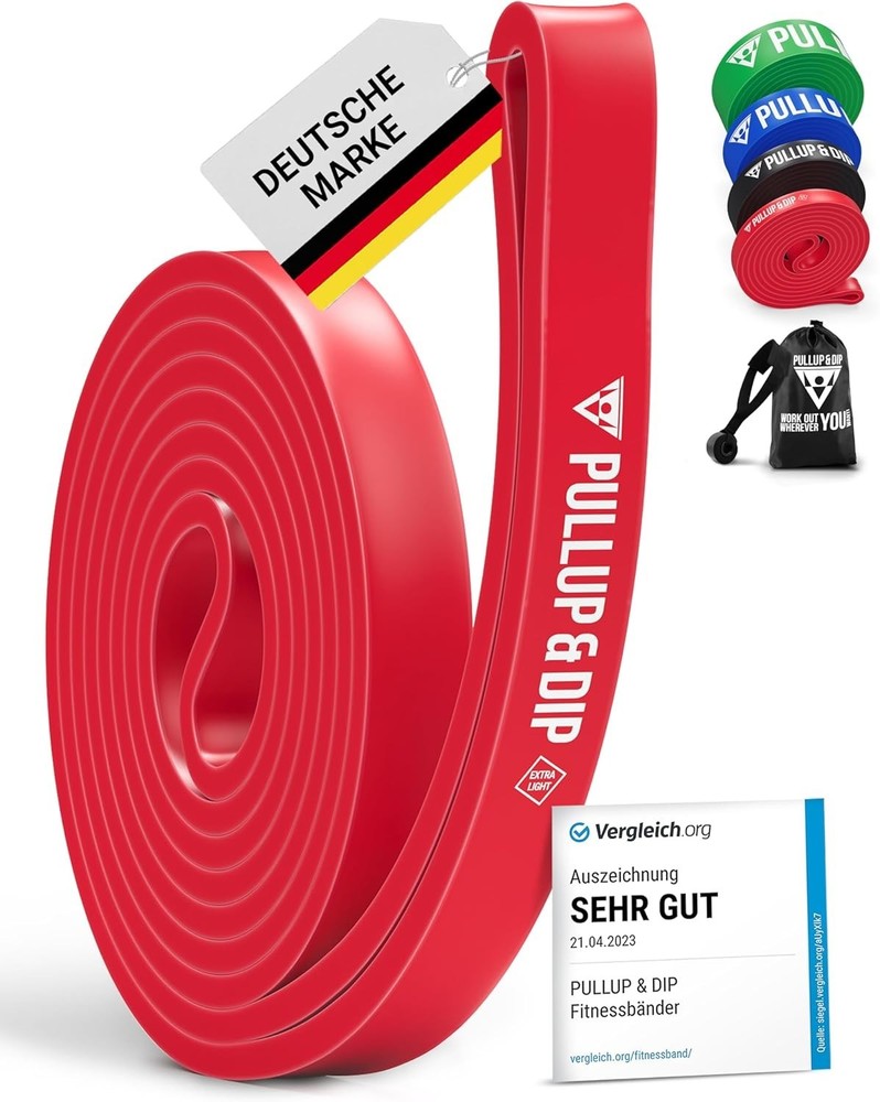 Versatile Resistance Bands Set with Door Anchor & Guide - Extra Light Red