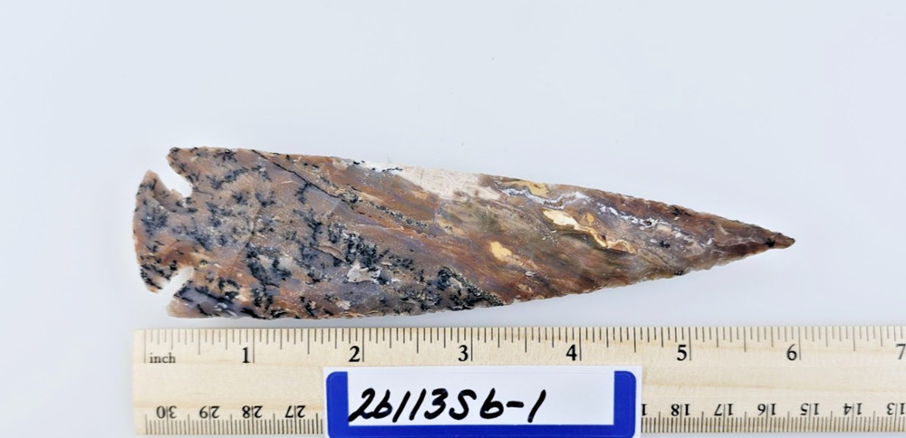 6" Spearhead - Lance Head - Drill Point - Knife - Hand Knapped Agate