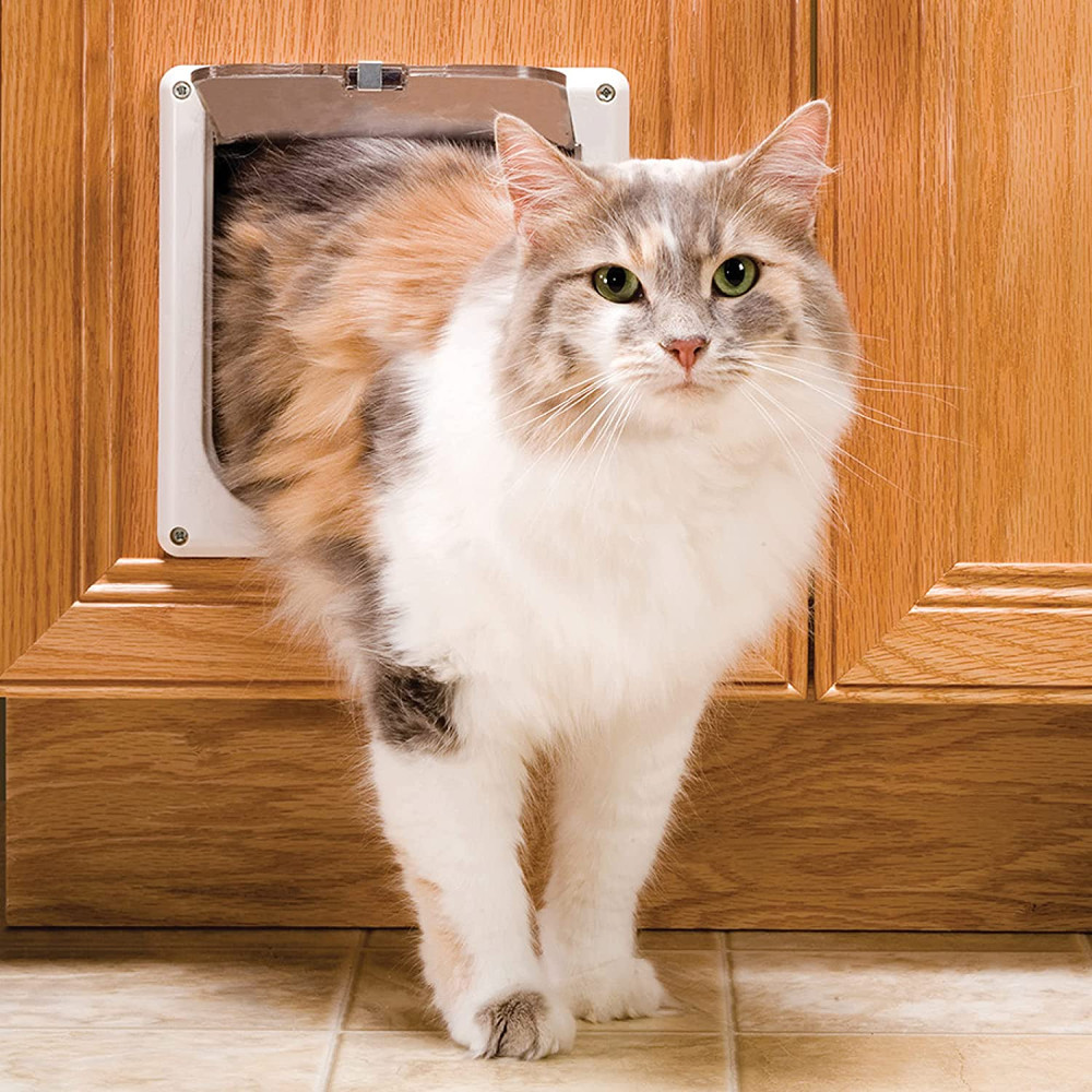 Interior 2-Way Locking Cat Door Allows Convenient Movement Between Rooms 1 Pack
