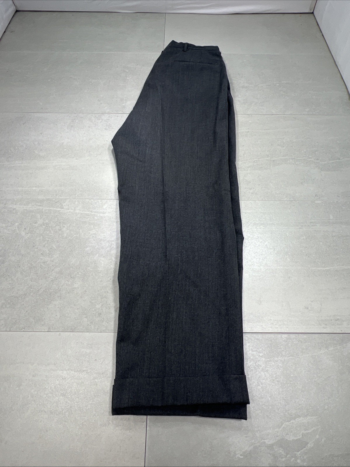 Vintage 50’s 60s Wool Dress Trousers Pleated Cuffed Conmar Zipper USA Gray Ivy