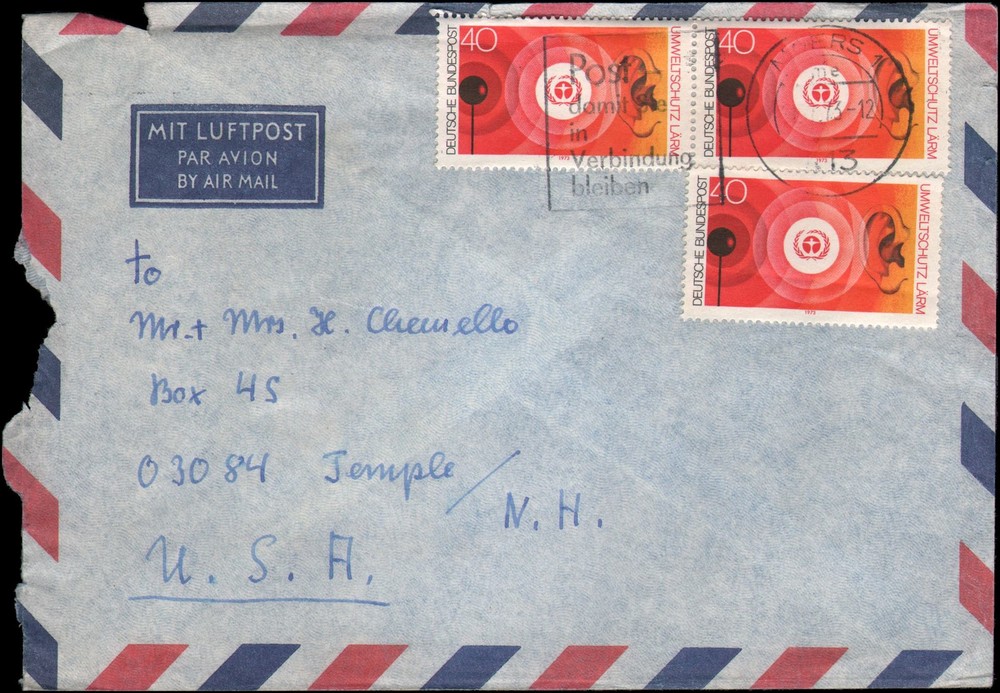 Moers to Temple NH, 1973