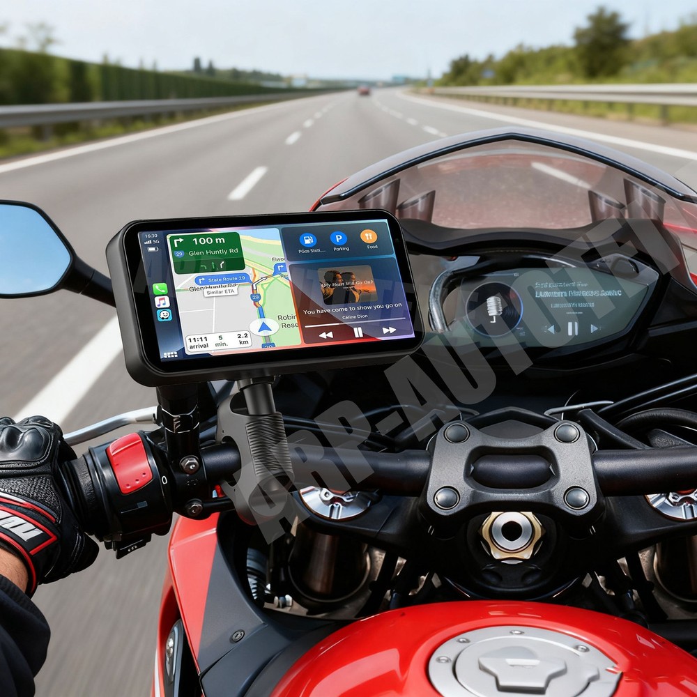 6.25" IPS Motorcycle GPS Wireless CarPlay Android Auto Navi Touch Screen IP67 BT