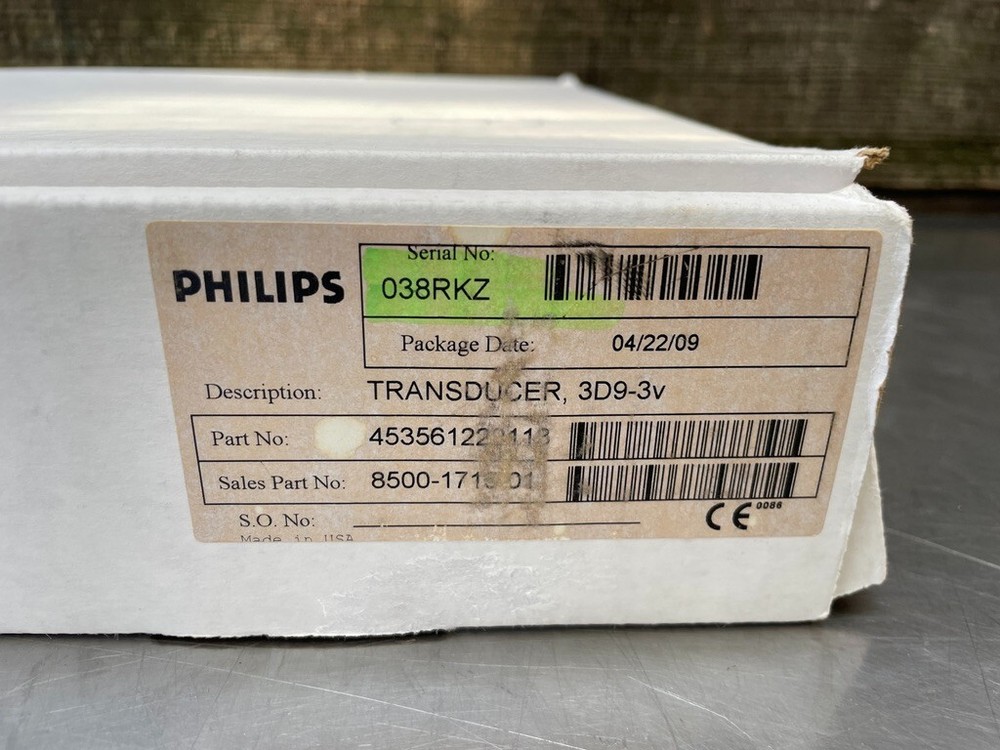 Philips 3D9-3v Convex Array 3D Endocavity Ultrasound Transducer Probe