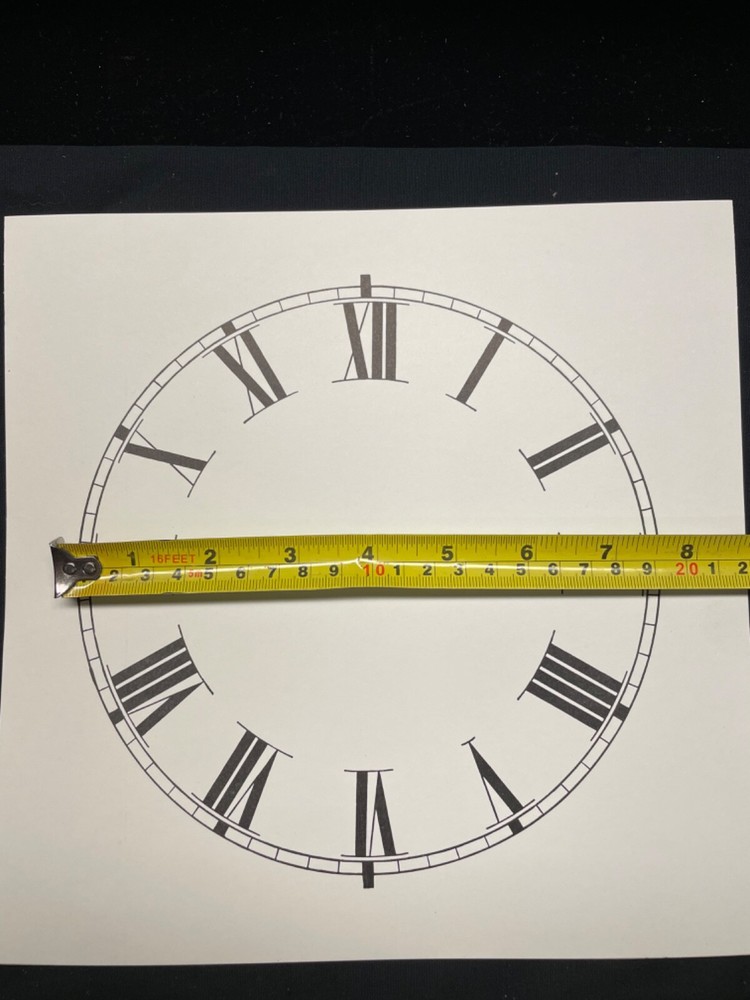 7.5 INCH - PAPER CLOCK DIAL - ROMAN NUMERALS