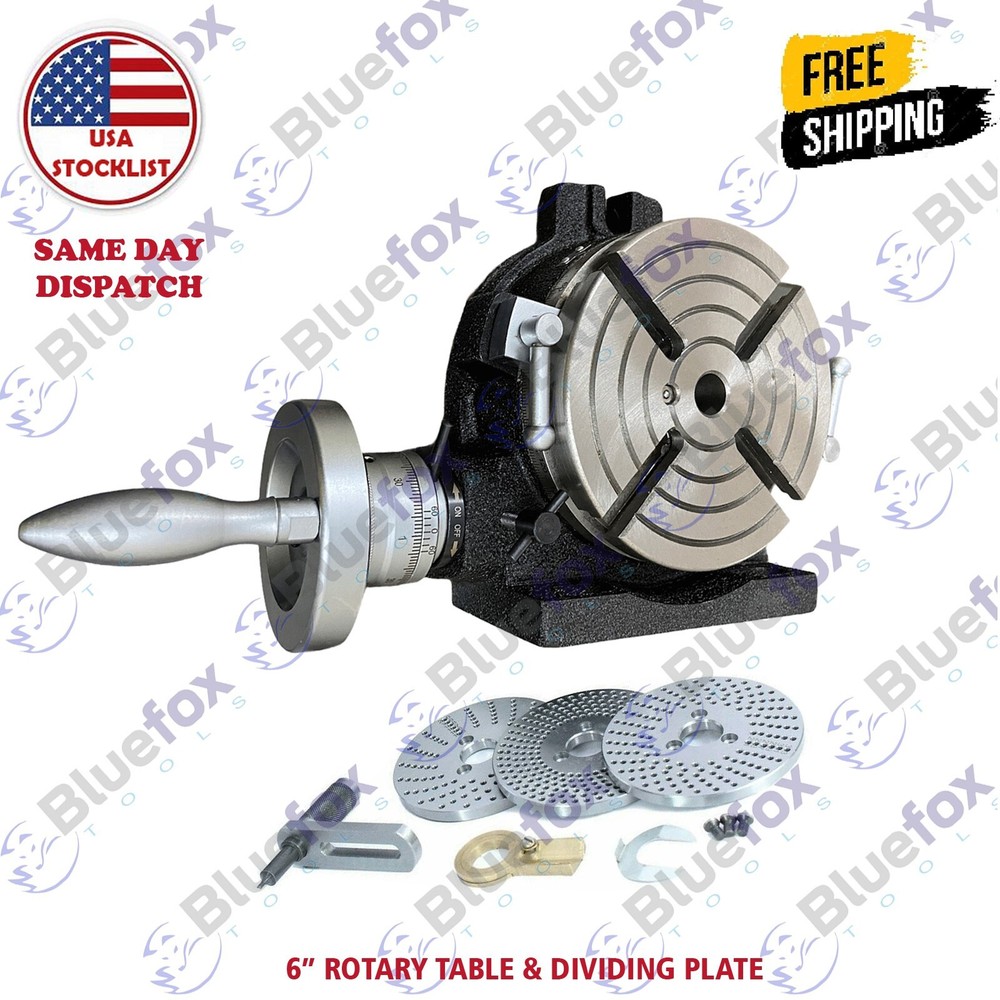 6" Precision Horizontal Vertical Rotary Table & Index plates set, dividing plate