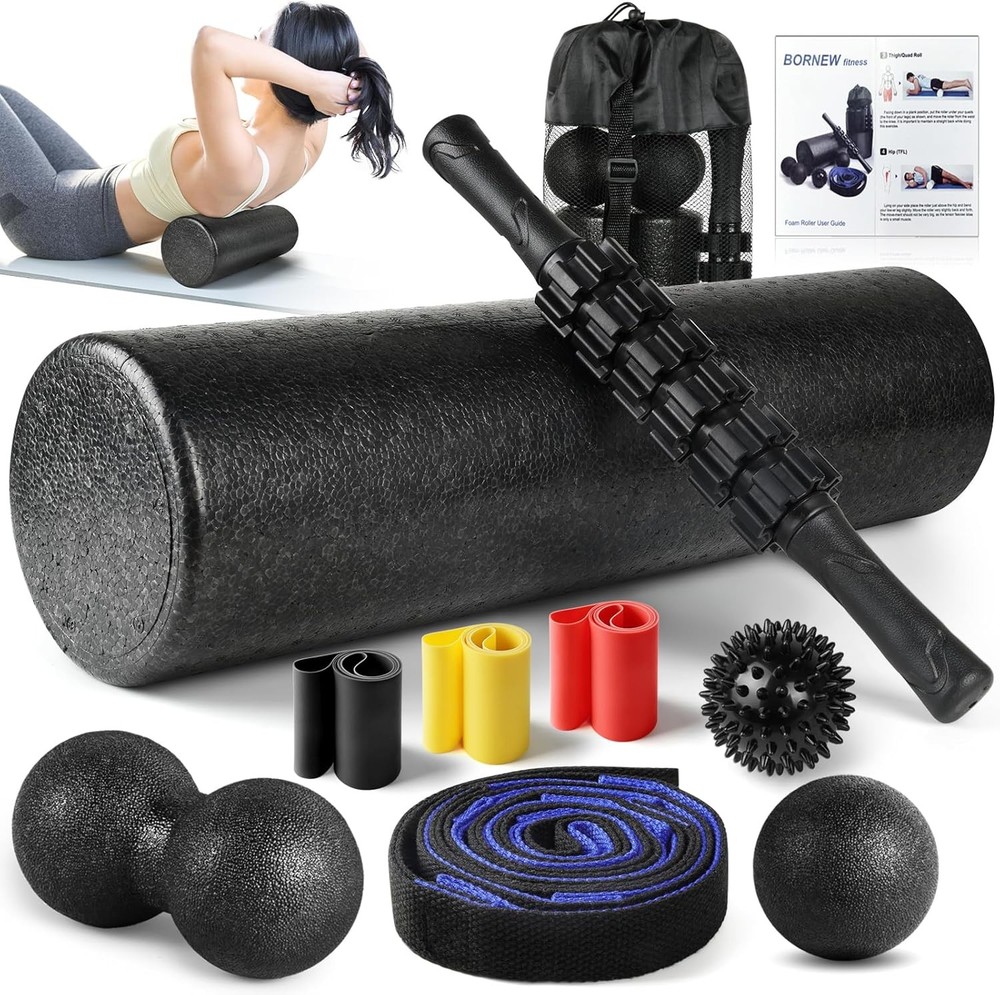 7 in1 Fo Roller Set for Deep Tissue Muscle Massar - High Density Ba