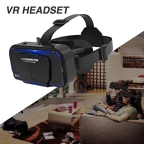 VR Headset Universal 3D Virtual Reality Goggles Support 360°Panorama Black