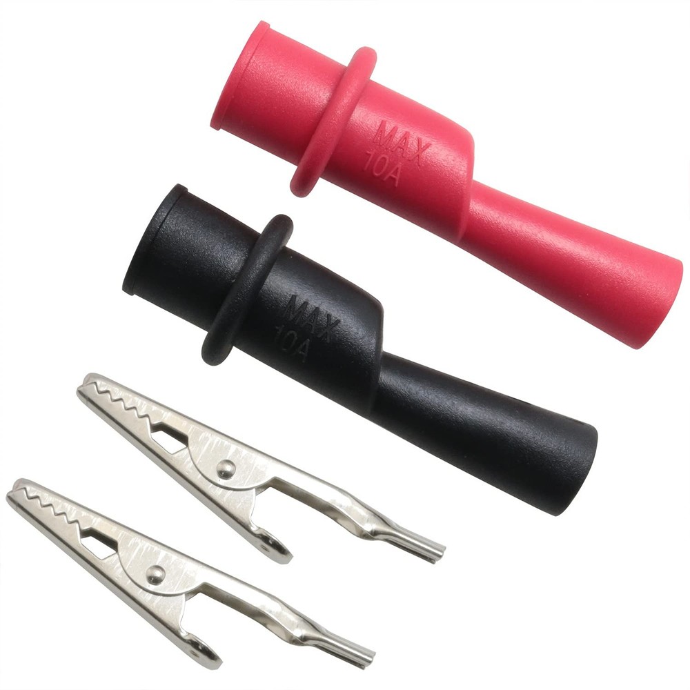 8PCS Multimeter Alligator Clips Set, Test Probe, 4 Red, 4 Black, MACTPPC-R-B-8