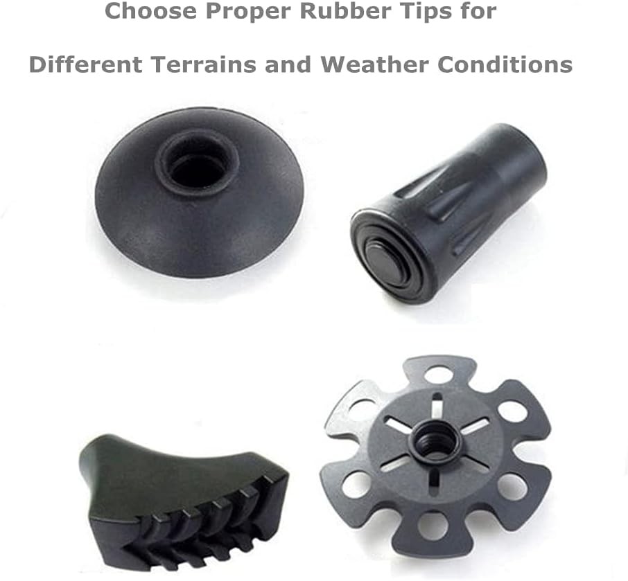Walking Stick Tips Rubber - 4pcs Trekking Pole Replacement Feet