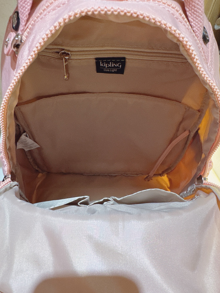 NWT Kipling Seoul Small Tablet Backpack Light Pink School bag 37cm H