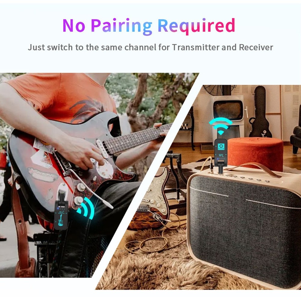 131Ft Wireless Guitar System Wireless Audio Electric Guitar Transmitter&Receiver