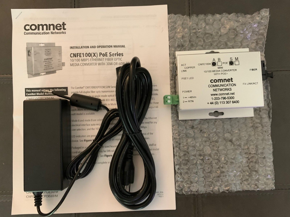 Comnet Media Converter, CNFE1004APOES/M-"A" Unit-New