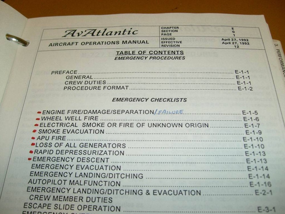 Boeing 727 Operations Manual