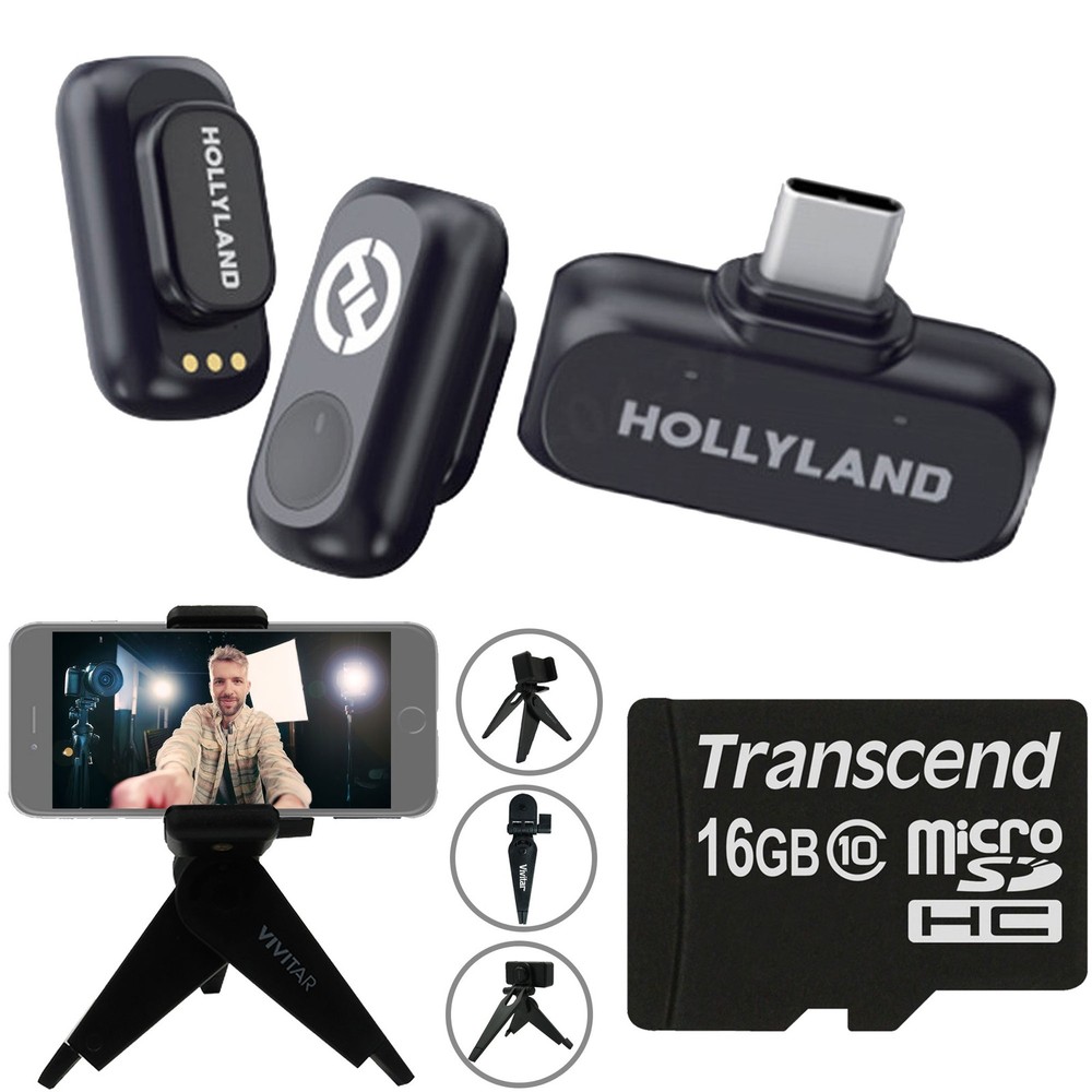 Hollyland LARK A1 Mini Duo Wireless Mic System for Mobile Devices Video Bundle