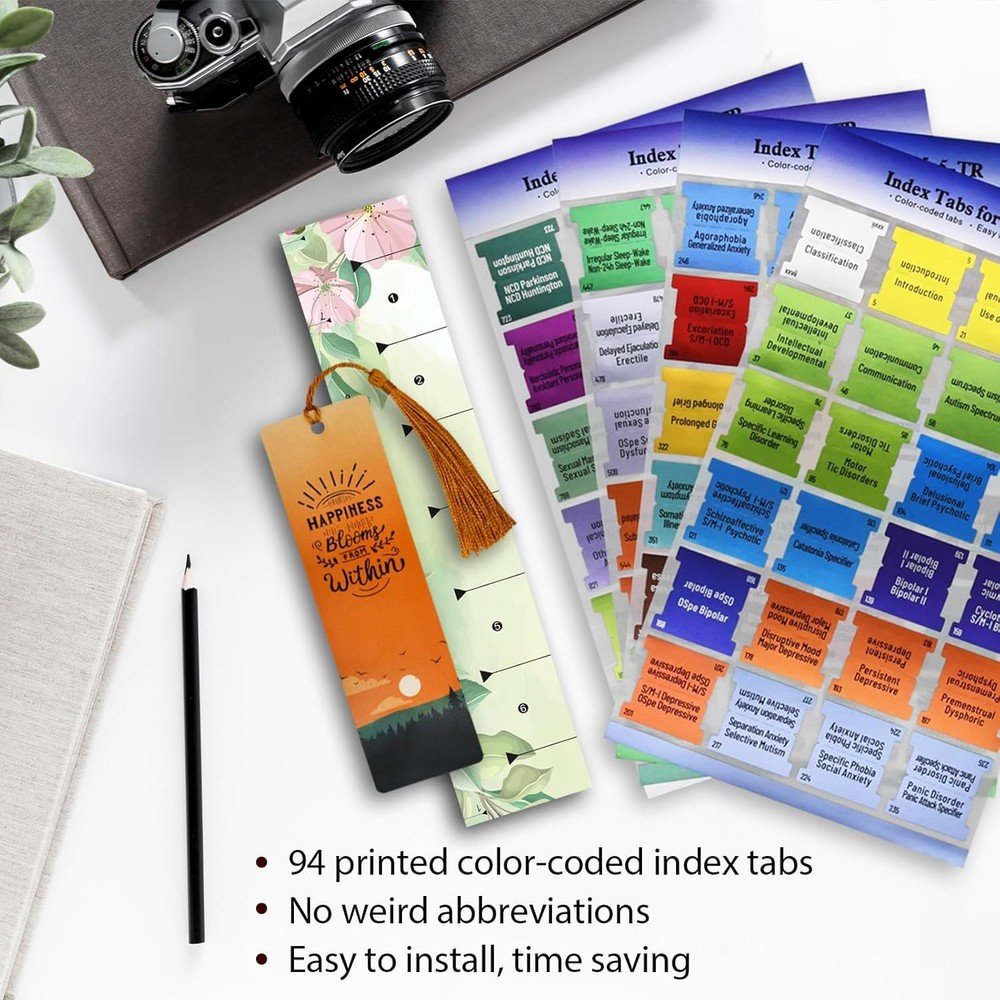 Index Tabs for DSM-5-TR 2022, Color-Coded and Laminated DSM-V-TR for...