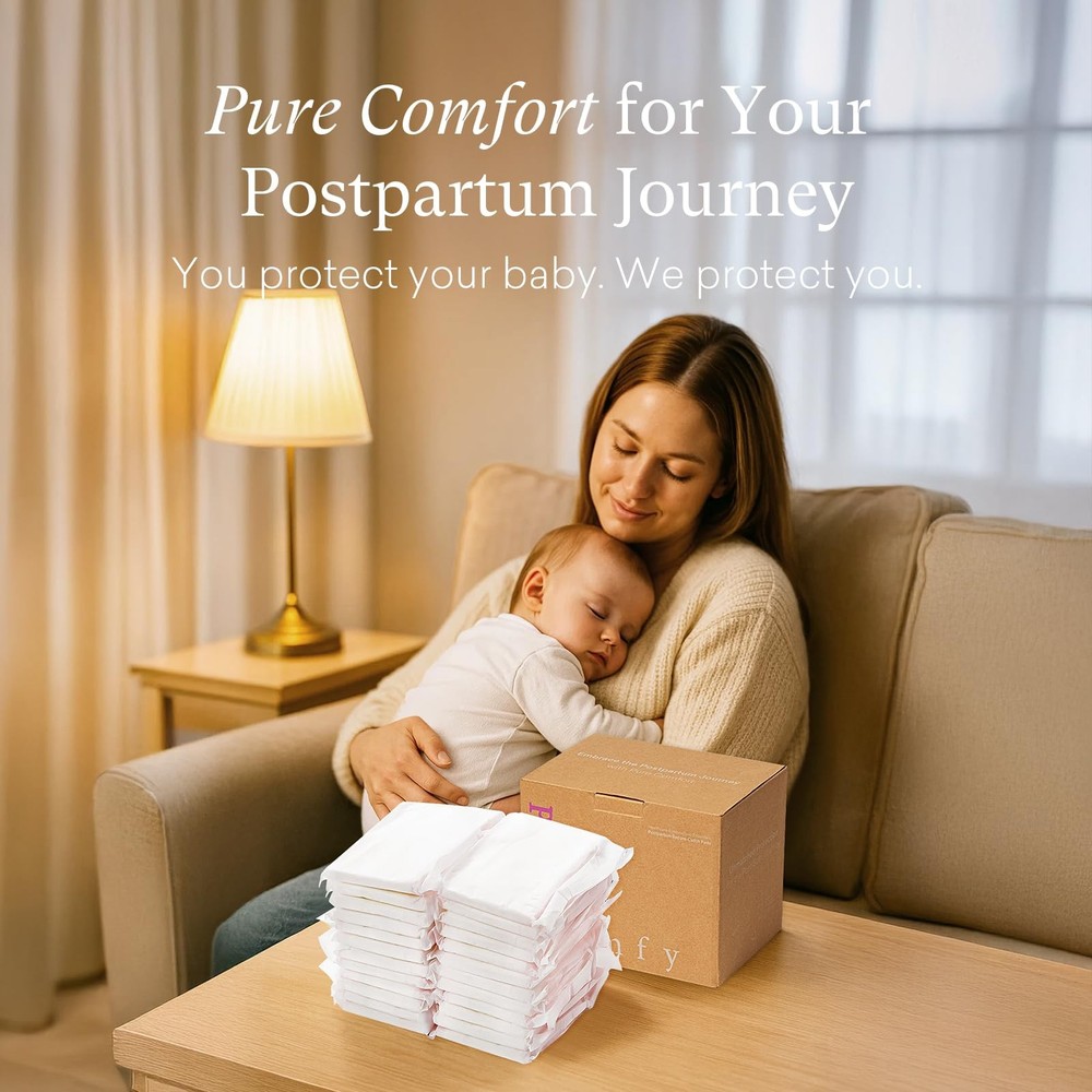 24 Count Premium Postpartum Pads with Wings, Large Maximum Absorbency Postpar...