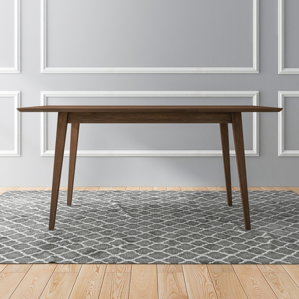 Medieval modern style solid wood rectangular dining table - brown