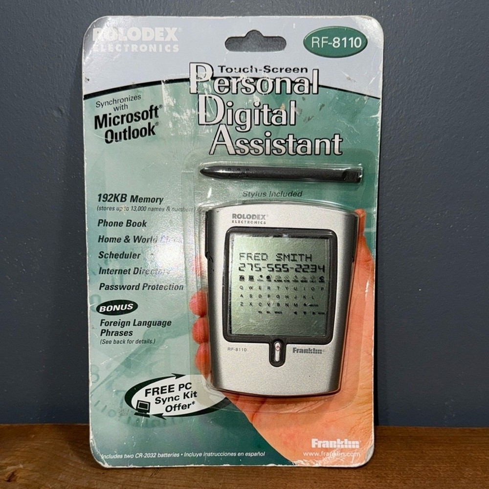 Vintage ROLODEX ELECTRONICS touch screen personal digital assistant RF-8110