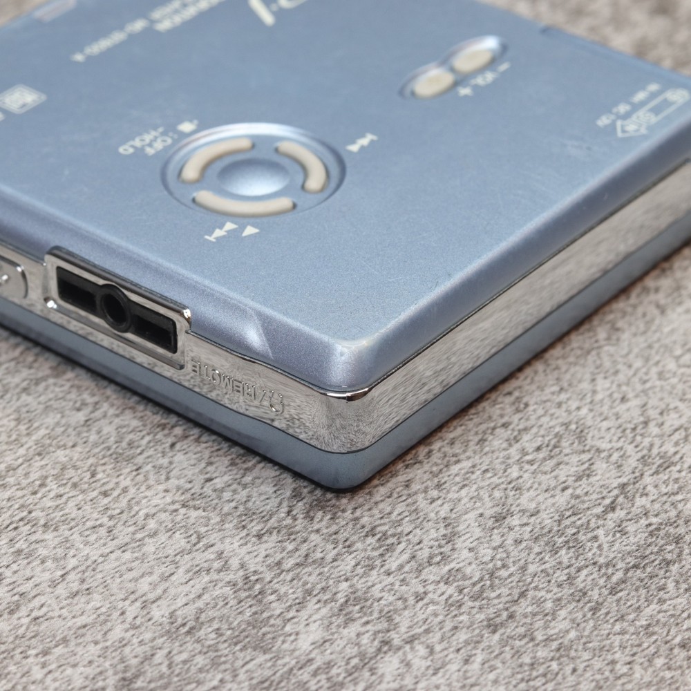 SHARP MD-ST600 Blue Portable MD Player MDLP Tested Working w/ Remote & Stand