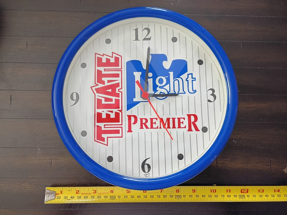 TECATE Light Premier Beer Wall Clock--Rare Find--Works Perfect