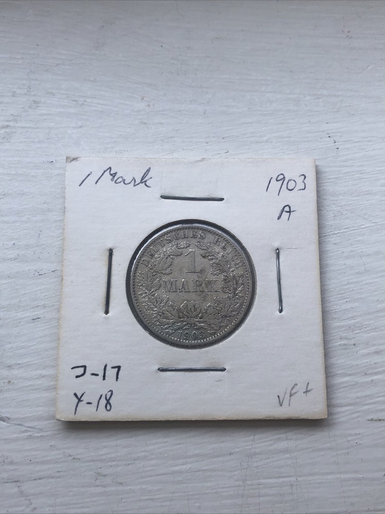 90% Silver 1 Mark Germany Coin 1903 A