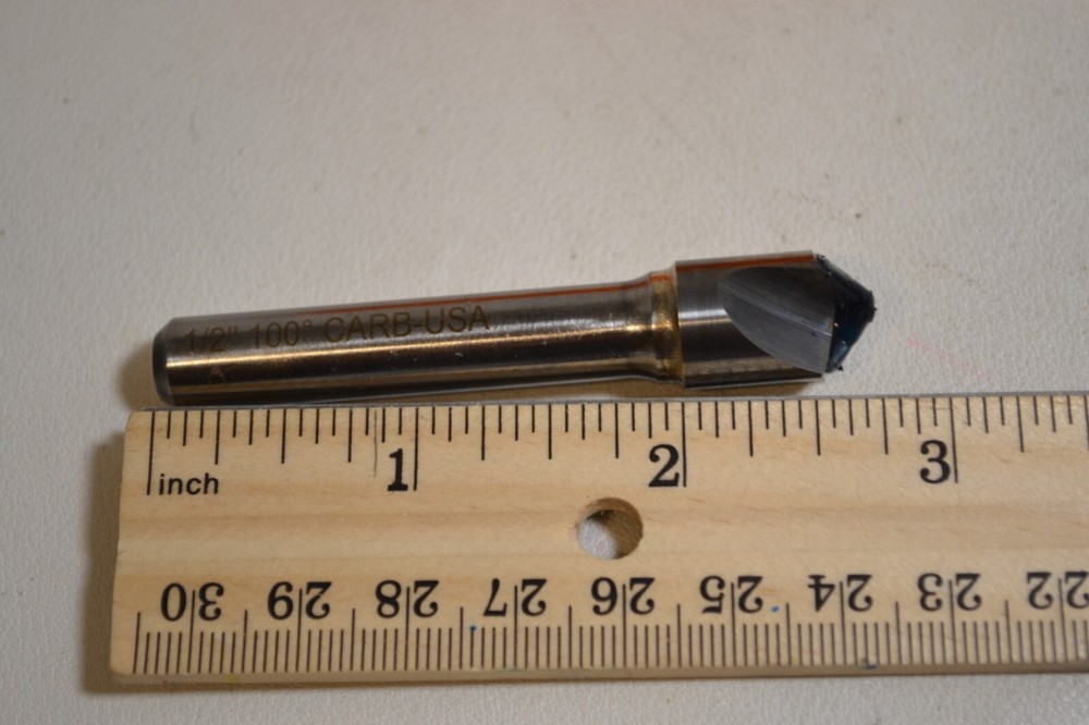 Hertel 1" Head Diam, 1/2" Shank, 1 Flute Solid Carbide Countersink