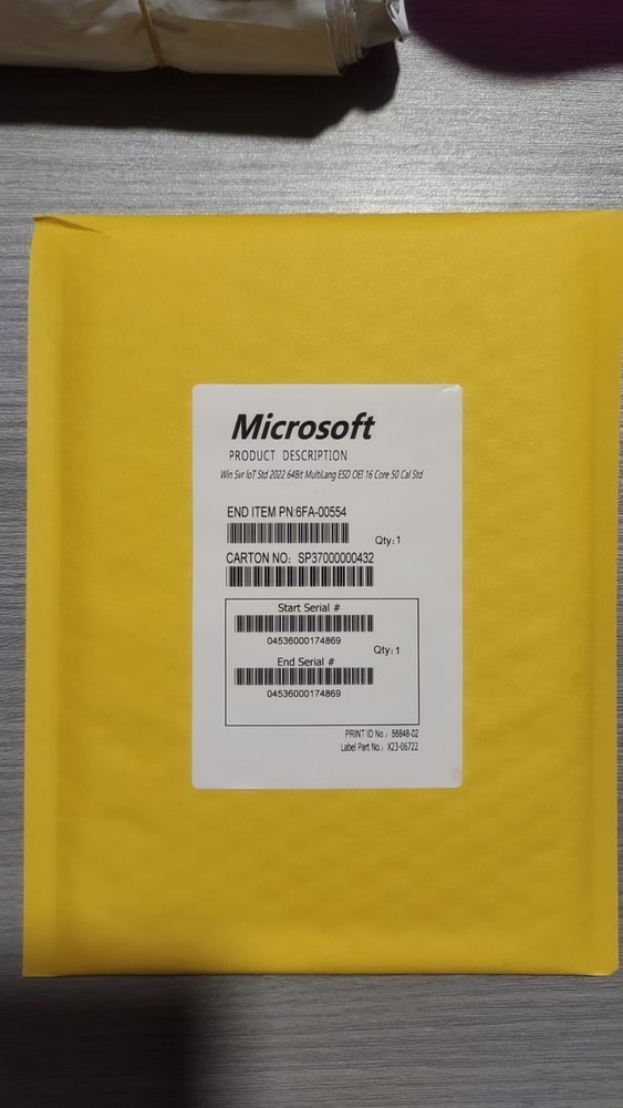 Microsoft Windows Server 2022 Standard Edition 16 Core License 50 CALs Key+COA