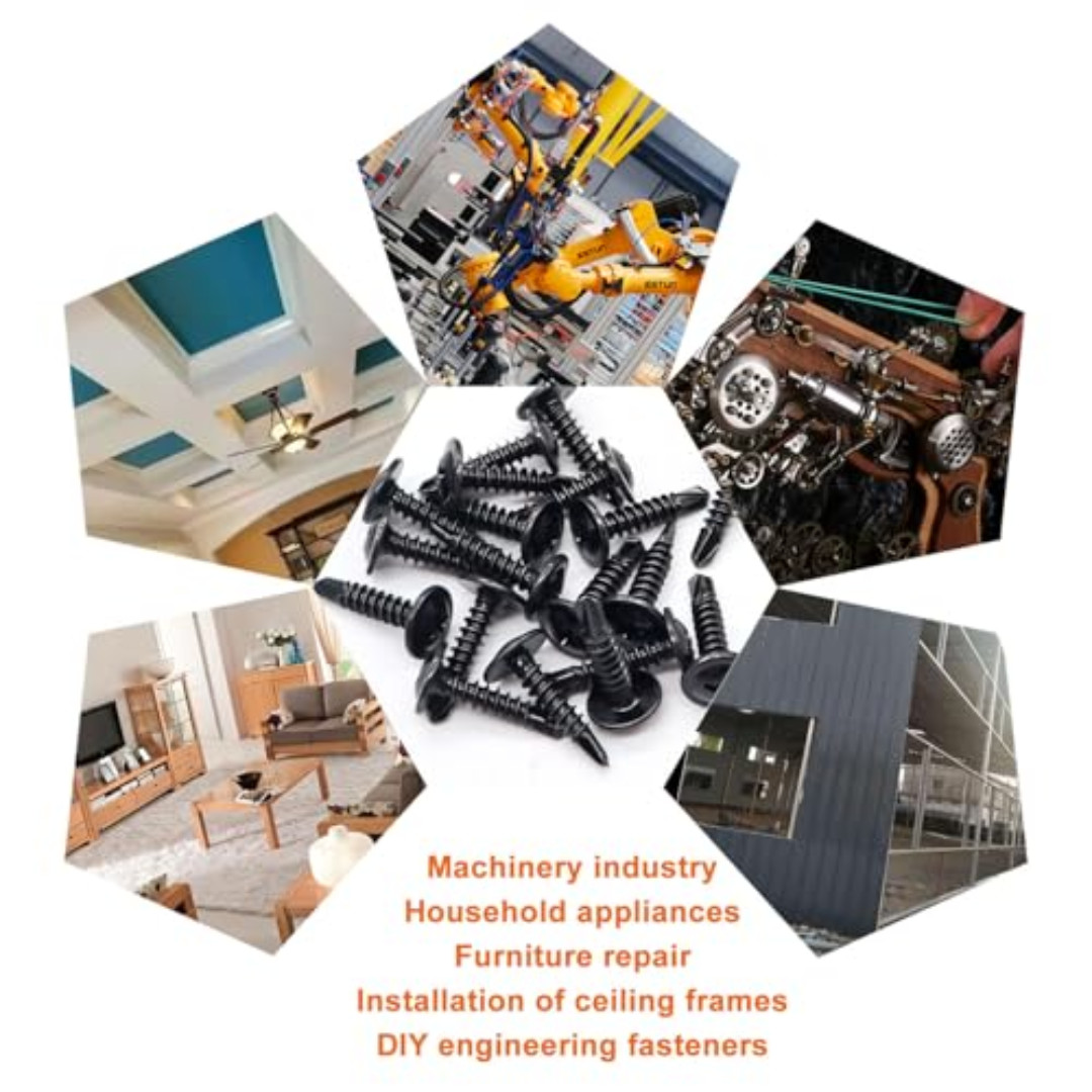 180pcs #8 Self Tapping Screws for Metal, Sheet Metal Screws, 410 Stainless Steel