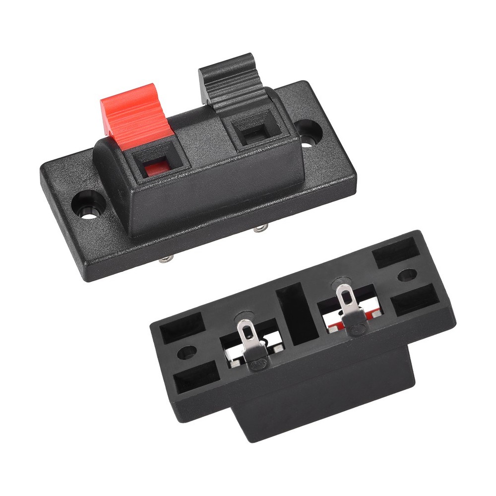 2 Way Speaker Terminal Clip Push Release Audio Cable Terminal Strip WP2-10 2PC