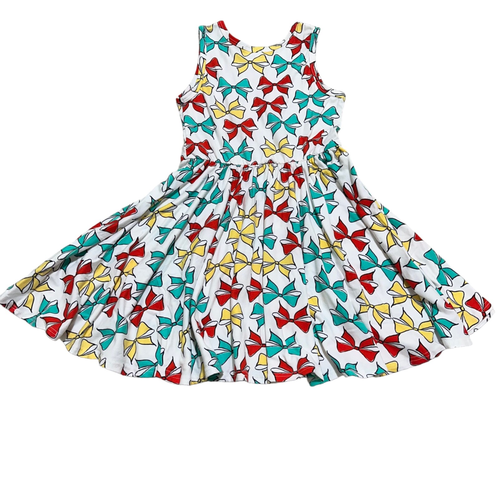 Dot Dot Smile NWT Toddler Girl’s Size 3/4 Bows Print Sleeveless Tank Twirl Dress