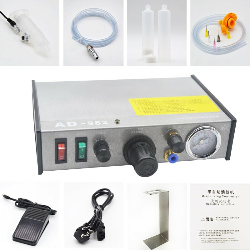 AD-982 Semi-Automatic Glue Dispenser Machine For AB Glue Solder Paste 110V tps