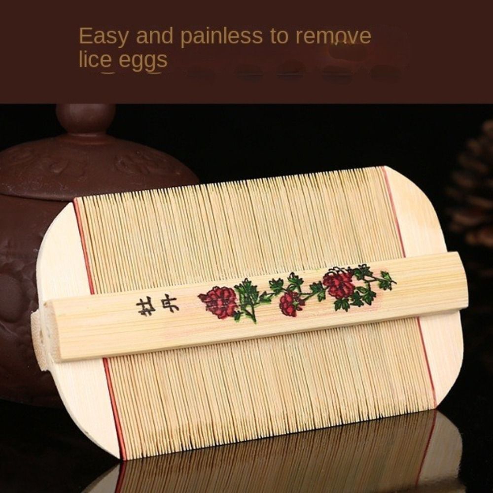 Bamboo Lice Comb Double Sided Handmade Dense Chinese Traditional Cootie Combs