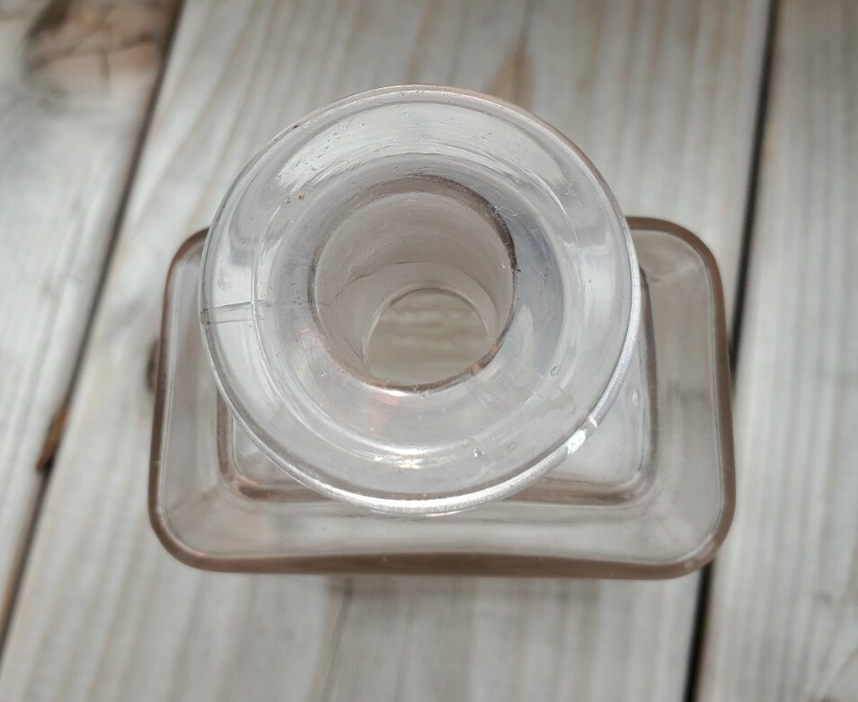 Alfred Wright Perfumer Embossed Rectangular Perfume Clear Bottle Cross Stopper