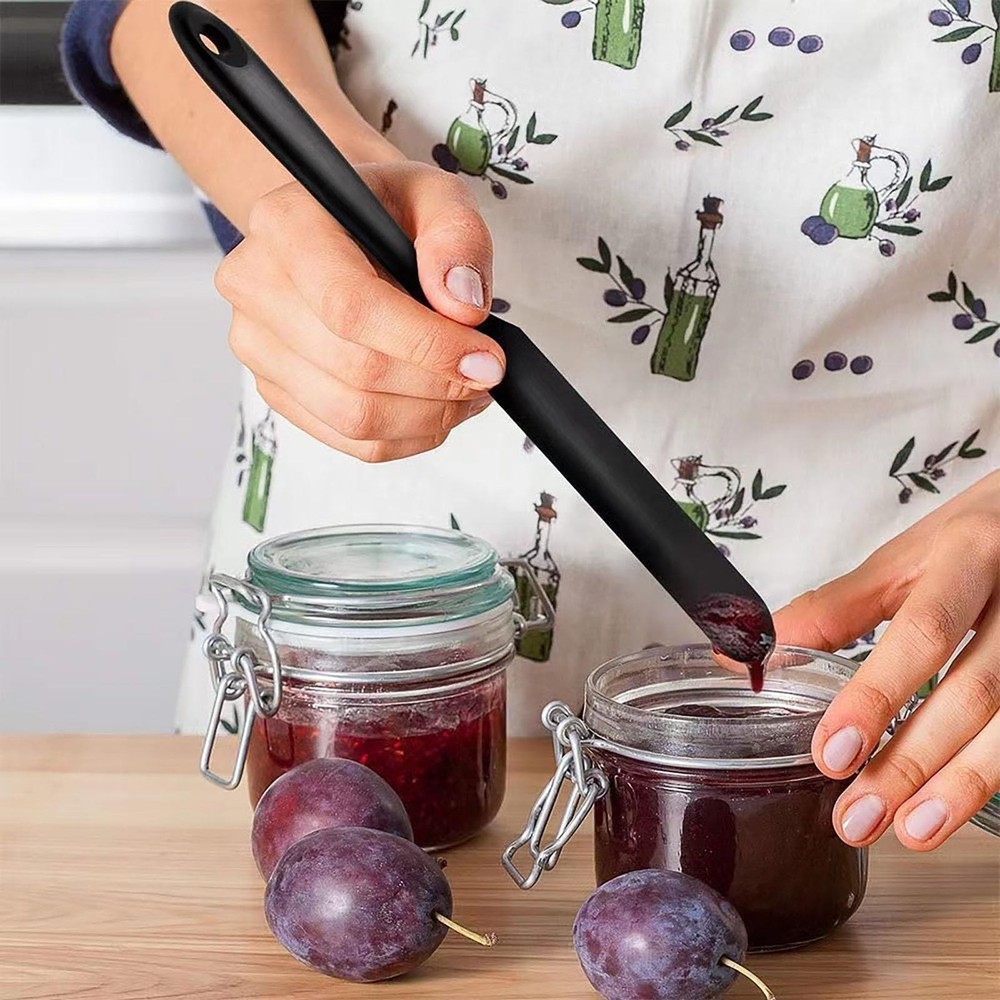 【5 Pack】Silicone Jar Spatula, Long Handle Jar Scraper Spurtle, Sou
