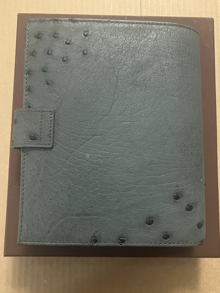 Gillio Real Ostrich Anthracite A6 Compagna Planner