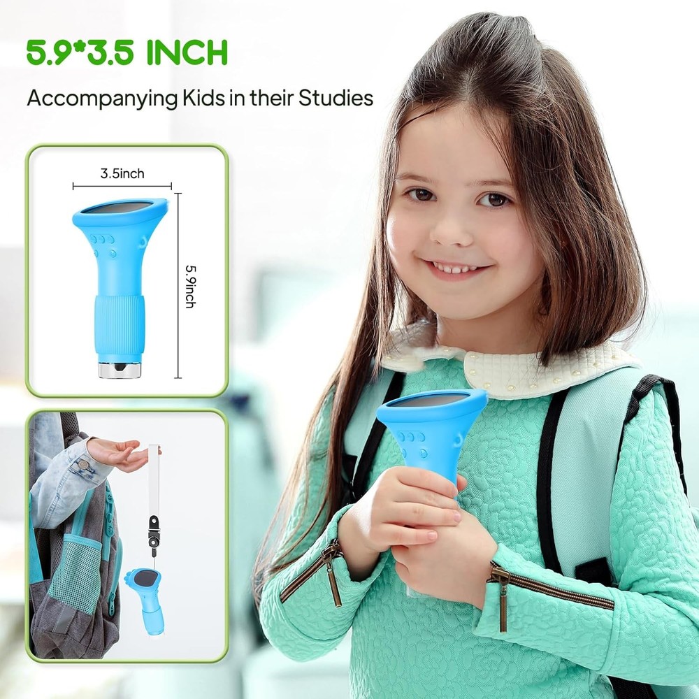 Kids Microscope, Pocket Portable Microscope with 2'' Inch Screen - Blue