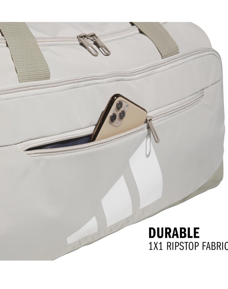 Adidas Defender 5 MEDIUM Gym Training Duffel Bag, Beige Gray
