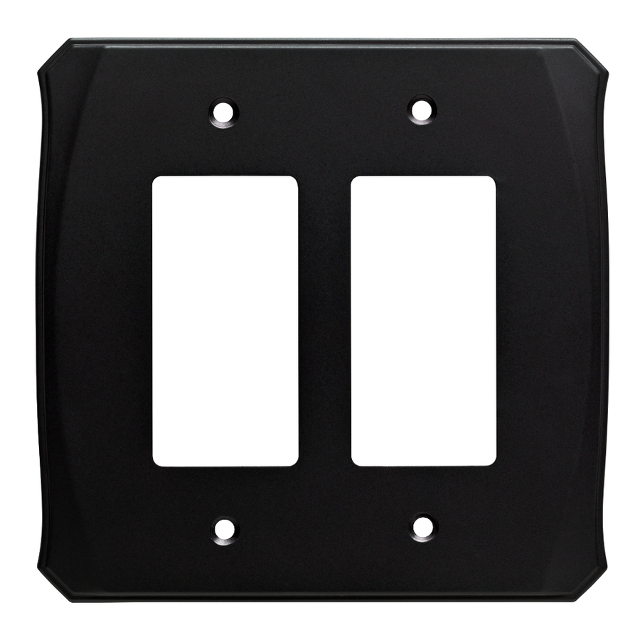 W34479-FB Double GFCI Decora Cover Plate Flat Black